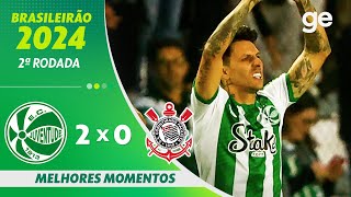 JUVENTUDE 2 X 0 CORINTHIANS  MELHORES MOMENTOS  2ª RODADA BRASILEIRÃO 2024  geglobo [upl. by Krid]