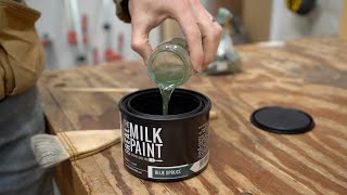 Part 11  Painting the Workbench Base with Milkpaint [upl. by Tigirb]