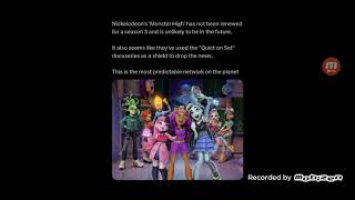 Monster High not getting renewed for season 3 My thoughts may be misinformation [upl. by Batty]