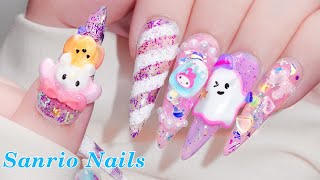 💅Korea Nail Art✨Sanrio Nails 귀여운 소녀들을 위한 네일  NailArt Dreams 네일아트  셀프네일  네일ASMR [upl. by Nerehs68]