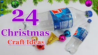 24 Easy Low Cost Christmas Decoration ideas Made From Plastic Bottle  DIY Christmas craft idea🎄223 [upl. by Orel]