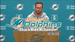 Coach Mike McDaniel Condensed Interview INJURY REPORT CULTURE CLEATS CAUSES Miami Dolphins amp IMO [upl. by Biddy]