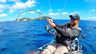 Kayak Fishing 70 Miles Out for Deep Sea GIANTS CATCH CLEAN COOK  Episode 3 [upl. by Teemus]