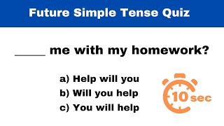 Future Simple Tense Quiz  Can You Score 2020 [upl. by Meluhs]