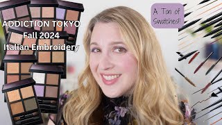 ADDICTION TOKYO Fall 2024 Italian Embroidery Collection  New Eyeshadow Quads  Swatches Demos [upl. by Veradi]