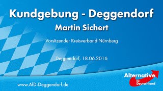 Martin Sichert  Kundgebung KV Deggendorf  180616 [upl. by Nojad]