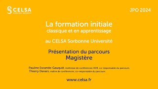 JPO CELSA 2024  Conférence Magistère [upl. by Berton]