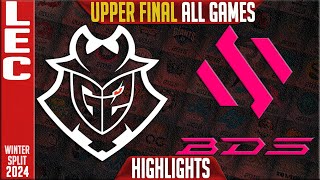 G2 vs BDS Highlights ALL GAMES  LEC Winter 2024 Playoffs Upper FINAL  G2 Esports vs Team BDS [upl. by Griffiths]