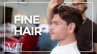 Mens Haircut For Fine Hair  Cut and Style [upl. by Eanat]