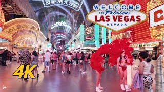 Fremont Street Walk  Las Vegas 🇺🇸 Nightlife amp Entertainment  4K HDR [upl. by Mathur111]