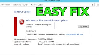 How To Fix Windows 7 Update Error 80072efe Error Code 80072EFE Problem [upl. by Thilda58]