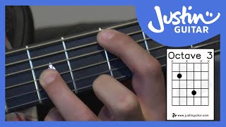 Finding Notes On The Guitar Neck Using Octaves Guitar Lesson IM116 How to play IF Stage 1 [upl. by Nowahs]