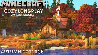 Relaxing Minecraft Longplay With Commentary  Cozy Autumn Starter Cottage [upl. by Anirdna]