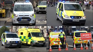 British Transport Police vans responding with siren and lights [upl. by Hannah]