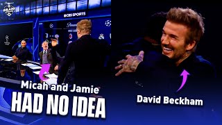 David Beckham SURPRISES Thierry Henry Jamie Carragher amp Micah Richards  UCL Today  CBS Sports [upl. by Sirej]