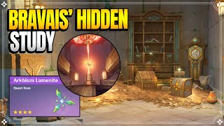 Bravais Hidden Study  How to Get Arkhium Lumenite  World Quests amp Puzzles 【Genshin Impact】 [upl. by Suoivatram]