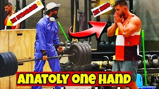 Top One hand reaction Left one is not working Anatoly gym prank [upl. by Eiddet488]