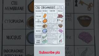 Biology notesCell organelles amp their function shorts biology science [upl. by Zelle]