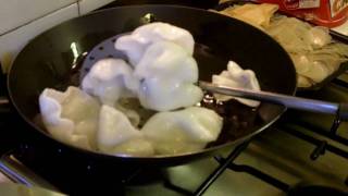 Frying krupuk prawn crackers [upl. by Kline]