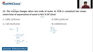 Latent heat KCET 11th Chemistry Thermodynamics [upl. by Catina]