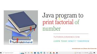 factorial program in java [upl. by Rramel]