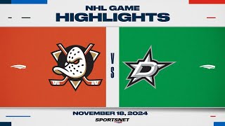 NHL Highlights  Ducks vs Stars  November 18 2024 [upl. by Rogerg185]