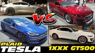 STREET CAR TAKEOVER INDY RACES  GT500 TESLA PLAID SUPRA TURBO MUSTANGS ZL1 TRACKHAWK [upl. by Eldorado]