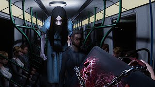 Horror Game Where A Woman Never Stops Following You it follows  CROWDED FOLLOWED All 3 Endings [upl. by Drapehs343]