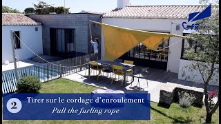 FacnorFXSun  Enrouler une voile dombrage  how to furl a shade sail with a fxsun furler [upl. by Hugon]