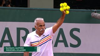 FUNNIEST Tennis Match EVER You Wont Stop Laughing Mansour Bahrami Trick Shots [upl. by Arbe813]