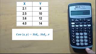 Covariance in TI BA ii Plus financial Calculator [upl. by Aurelia90]