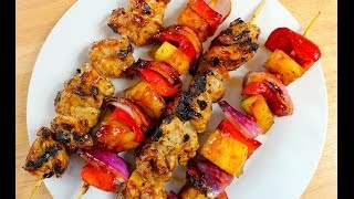 Barbecue Chicken and Pineapple Skewers Recipe [upl. by Ahrendt]