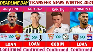 NEW CONFIRMED TRANSFERS ON DEADLINE DAY🔥 JANUARY TRANSFER WINDOW WINTER 2024ft ALCARAZBENRAHMA [upl. by Kalb]