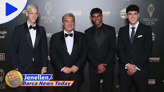 BARCA FC News Barcelona president takes pride in La Masia following trophyladen Ballon d’Or Gala [upl. by Annaet]