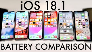 iOS 181 Battery Comparison iPhone XR Vs iPhone 11 Vs iPhone 12 Vs iPhone 13 Vs iPhone 14 amp 15 [upl. by Anneis]