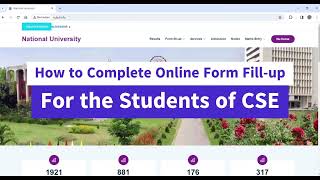 NU CSE prof Form Fill up Procedure For Examination [upl. by Rafter]