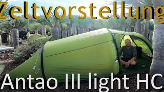 Zeltvorstellung Antao III light HC  sturmstabiles Tunnelzelt  unser Zelt auf Fahrradweltreise [upl. by Le141]