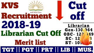 KVS Recruitment 201819  Librarian Cut Off  Merit List  Exam Syllabus  New Pattern [upl. by Jodee]