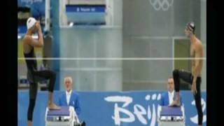 Michael Phelps vs Milorad Cavic  100m fly Beijing 2008 [upl. by Lurline]