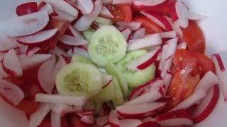 ENSALADA DE RABANO O RABANITO PEPINO Y TOMATE [upl. by Anawyt]