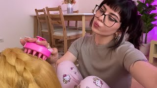 ASMR  Hair Play Hair Brushing and Scalp Massage for Sleep 💗 [upl. by Arawaj]