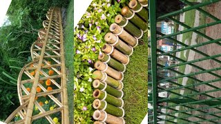 Bamboo Fence Ideas  Fencing Bamboo border Ideas for garden  Diy garden [upl. by Eelah]