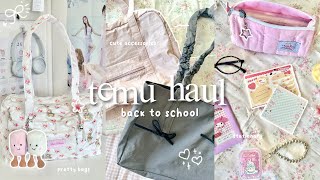 TEMU haul🍓 back to school supplies stationary uni bags accessories etc [upl. by Biernat]