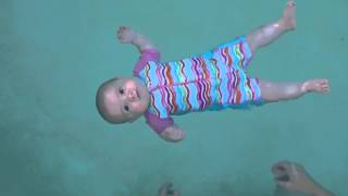 Baby swimming  floating unassisted at 5 months old [upl. by Arvin]