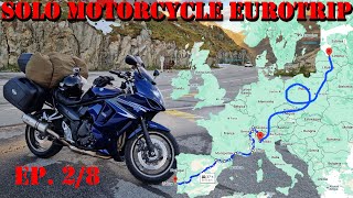 Solo motorcycle Eurotrip Ep2  Crossing the Alpes [upl. by Camella455]