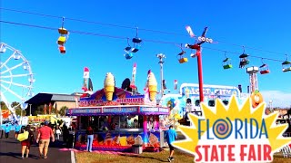 An EMPTY FLORIDA STATE FAIR Opening Day WEIRD Foods Claw Machines amp Exciting Attractions [upl. by Aleit]