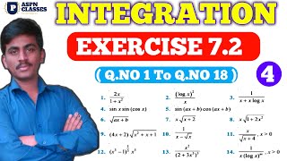 INTEGRATION EXERCISE 72 CLASS 12 MATHS NCRT PART 1  By PNBiradar [upl. by Nothsa]