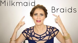 How To Milkmaid Braids Tutorial  Angela Lanter [upl. by Shamrao890]