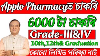 Applo Pharmacyত চাকৰি আহিল  Assam jobs 2024  Jobs in Assam  Assam jobs vacancy 2024 [upl. by Fabrianne]