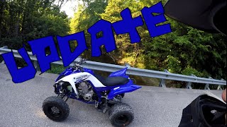 Raptor 700r Update  15t Front Sprocket  Disabled rev Limiter 82mph [upl. by Darnoc]